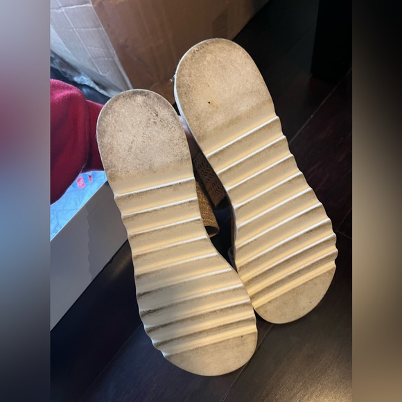 Steve Madden Women’s Brenda Slingback Platform Sandals, Natural Raffia, 11 US - Picture 9 of 10